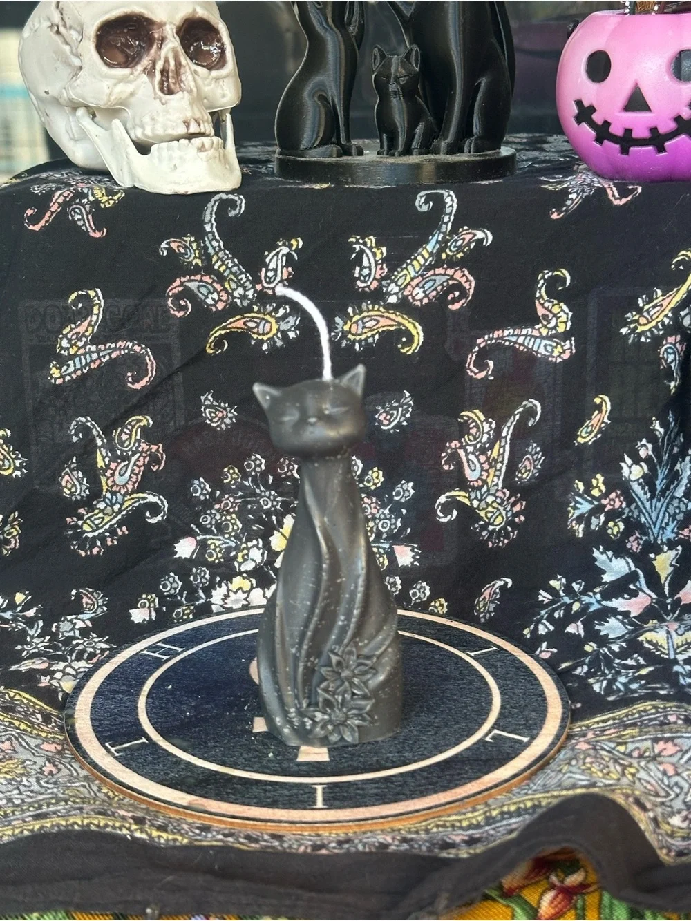 Elegant Black Cat Candle